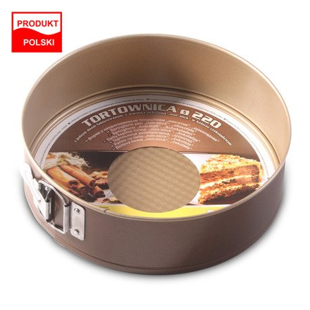 Tortownica okrągła z wyjmowanym dnem fakturowana Chocolate 22 cm SNB