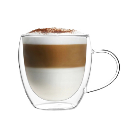 Szklanki Termiczne Do Kawy Herbaty 250 ml Komplet 2 szt z Uchem