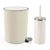 Zestaw WC Kosz + Szczotka toaletowa Lenox Silver beżowy